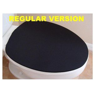 Spandex Fabric Lid Cover toilet SEAT Round & Elongated HandMade USA - Black